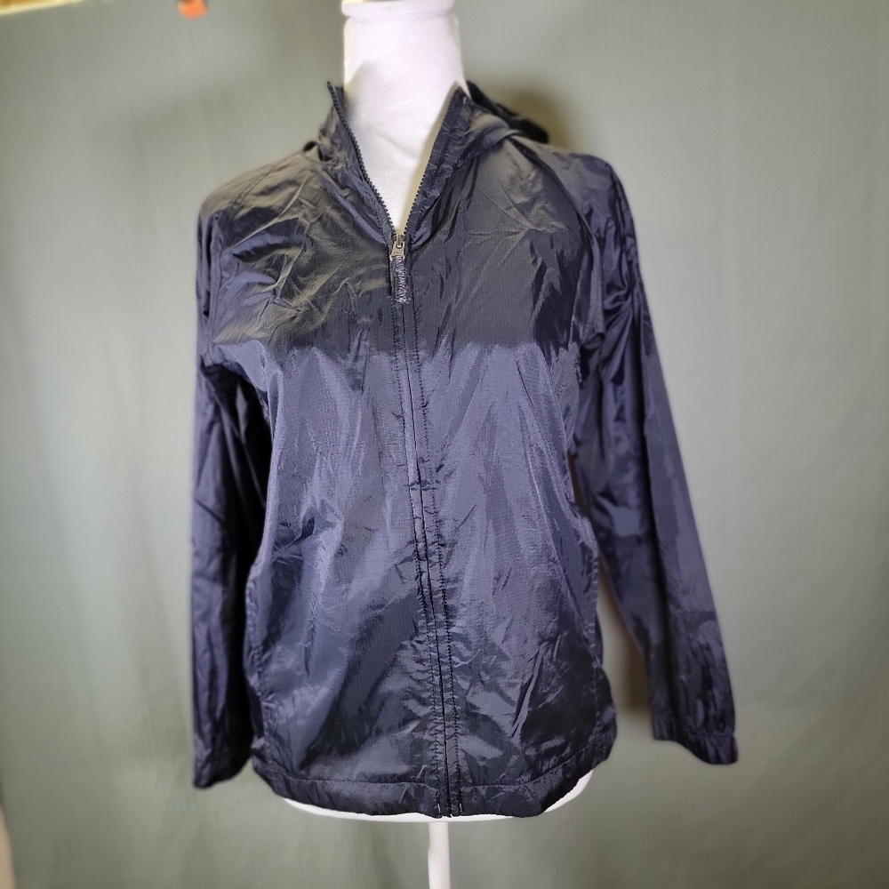 Kids Light Hooded RainJacket - Black